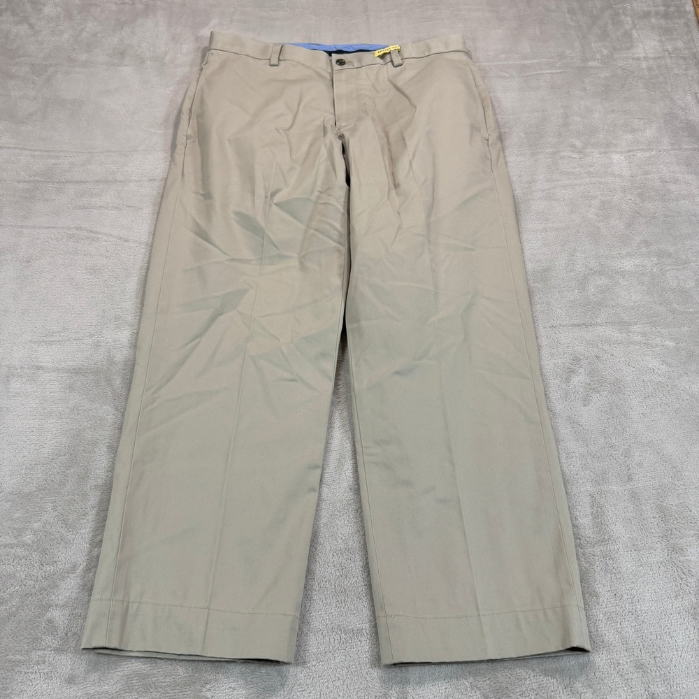 Brooks Brothers Mens 34x30 Advantage Chino Stretch Clark Fit Khaki Pants EUC Tan